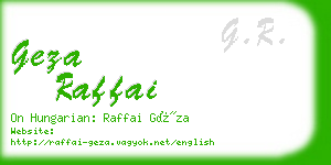 geza raffai business card